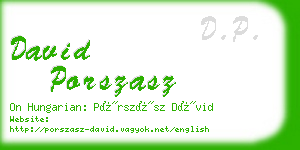 david porszasz business card
